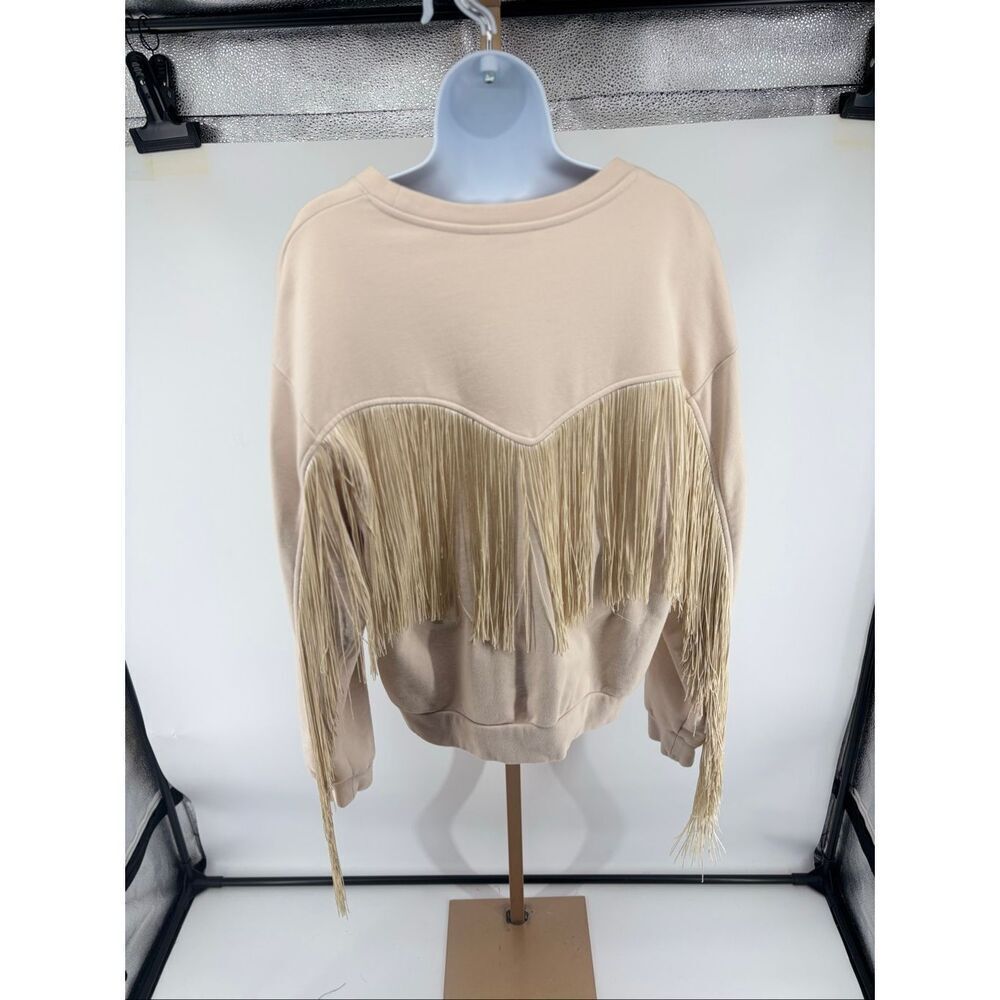 Levi's Pullover Sweatshirt Womens L Cream Fringe Classic Western Yoke Cowgirl